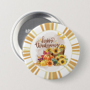 Macaron Rond 7,6 Cm Bouton bon thanksgiving