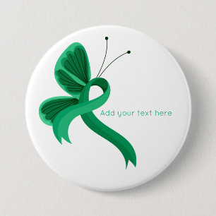 Macaron Rond 7,6 Cm Bouton Bouton Bouton de ruban Jade Awareness