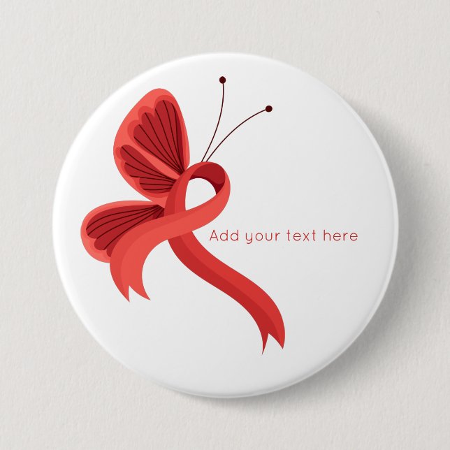 Macaron Rond 7,6 Cm Bouton Bouton Bouton rouge de sensibilisation (Devant)