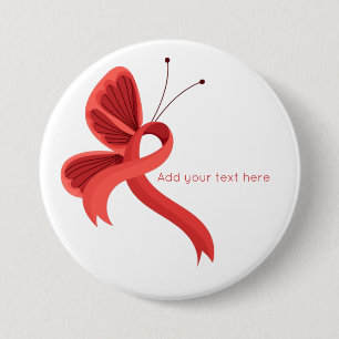 Macaron Rond 7,6 Cm Bouton Bouton Bouton rouge de sensibilisation