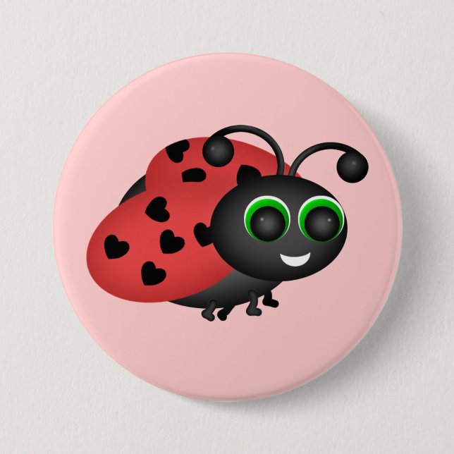 Macaron Rond 7,6 Cm Bouton Bug Valentine (Devant)