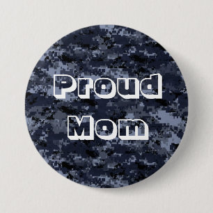 Macaron Rond 7,6 Cm Bouton camouflage bleu de l'armée américaine pour