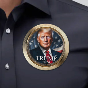 Macaron Rond 7,6 Cm Bouton Campagne Collective Donald Trump 2024