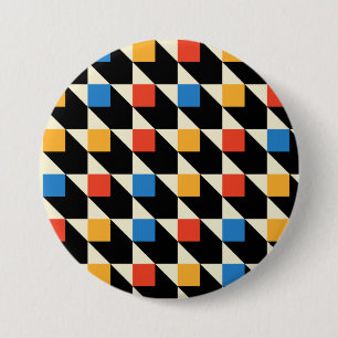 Macaron Rond 7,6 Cm Bouton Carré coloré