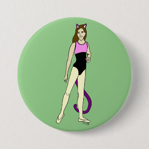 Macaron Rond 7,6 Cm bouton catgirl