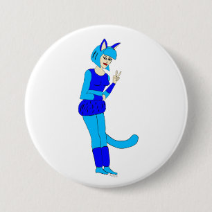 Macaron Rond 7,6 Cm bouton catgirl