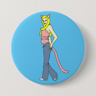 Macaron Rond 7,6 Cm bouton catgirl