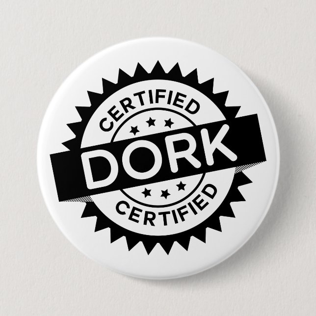 Macaron Rond 7,6 Cm Bouton certifié de Dork (Devant)