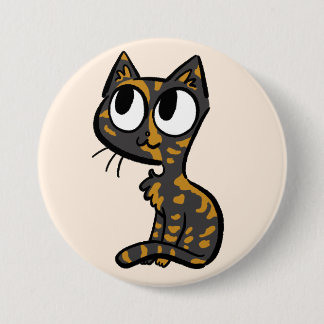 Macaron Rond 7,6 Cm Bouton Chat Tortoiseshell