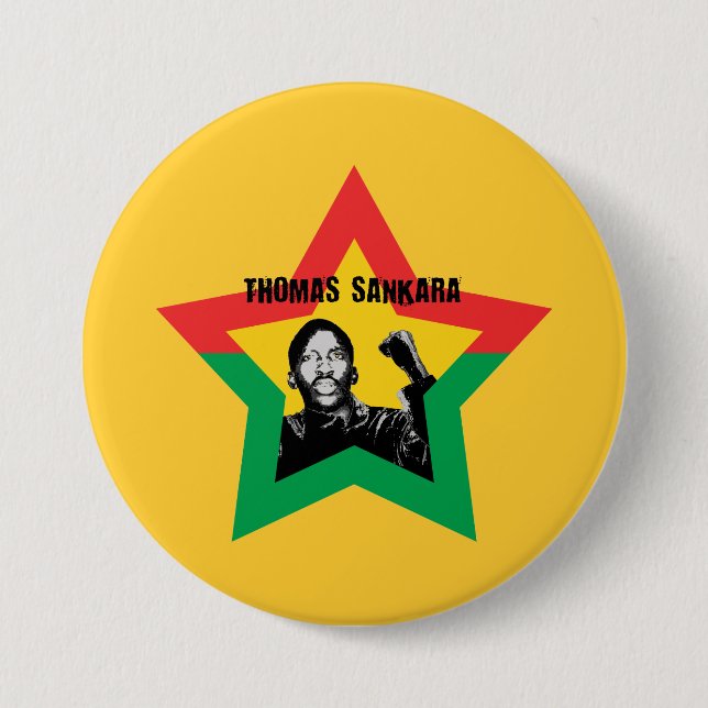 Macaron Rond 7,6 Cm Bouton "Che" de Thomas Sankara (Devant)