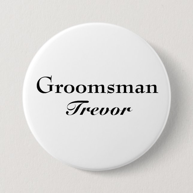 Macaron Rond 7,6 Cm Bouton chic de Groomsman (Devant)