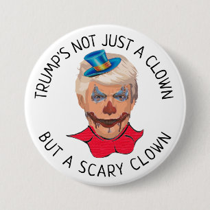 Macaron Rond 7,6 Cm Bouton clown anti-Donald Trump