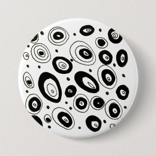 Macaron Rond 7,6 Cm Bouton créatif de concepteurs : noir et blanc