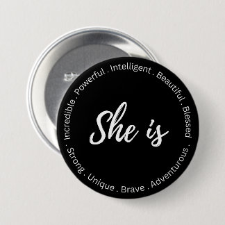 Macaron Rond 7,6 Cm Bouton d'affirmation féminine