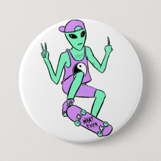 Macaron Rond 7,6 Cm Bouton d'alien de Sk8r