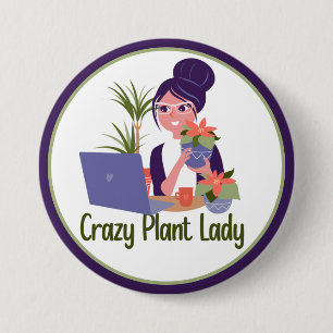 Macaron Rond 7,6 Cm Bouton dame Plante folle