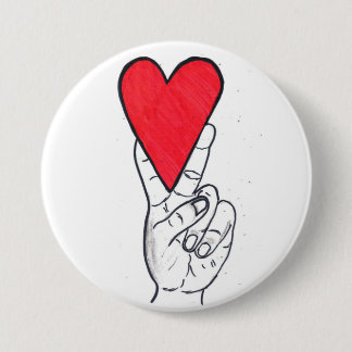 Macaron Rond 7,6 Cm Bouton d'amour de paix grand