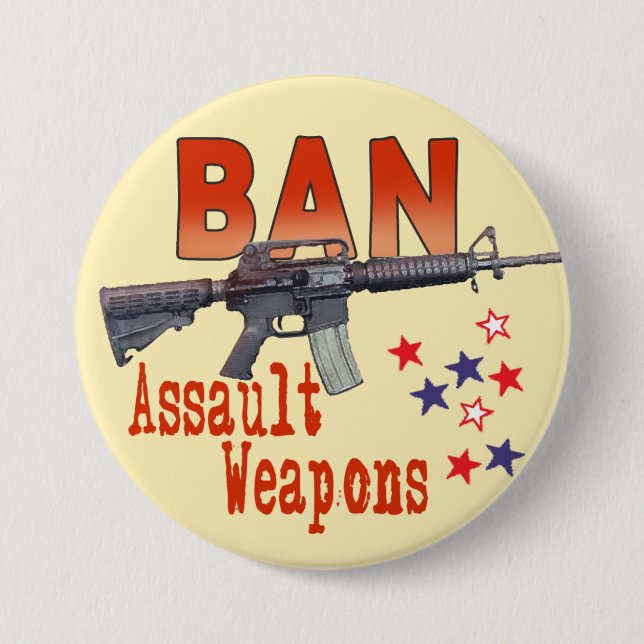 Macaron Rond 7,6 Cm Bouton d'armes d'assaut d'interdiction grand (Devant)