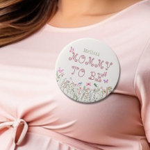 Bouton de Baby shower fille maman à être Fleur sau
