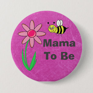 Macaron Rond 7,6 Cm Bouton de Baby shower Maron personnalisable
