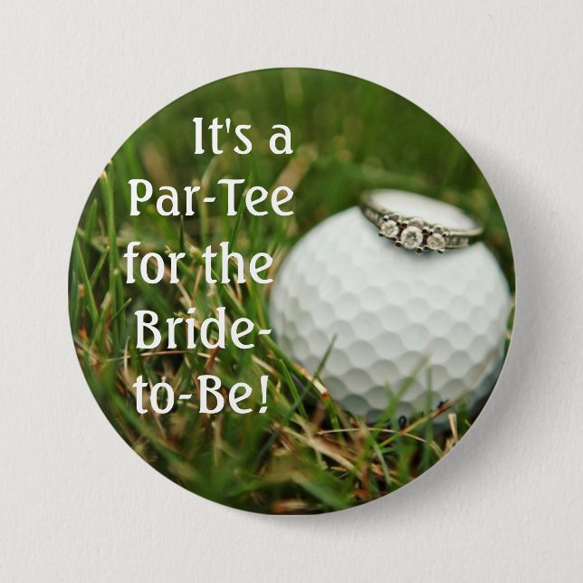 Macaron Rond 7,6 Cm bouton de bachelorette de golf (Devant)