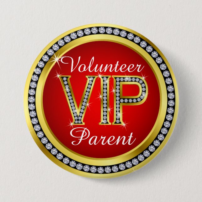 Macaron Rond 7,6 Cm Bouton de bénévolat parent VIP - srf (Devant)