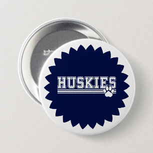 Macaron Rond 7,6 Cm Bouton de broche Huskies