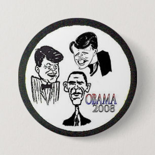 Macaron Rond 7,6 Cm Bouton de caricature de JFK/RFK/BHO