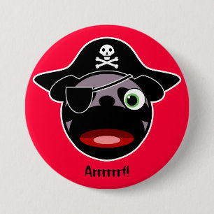 Macaron Rond 7,6 Cm Bouton de carlin de pirate