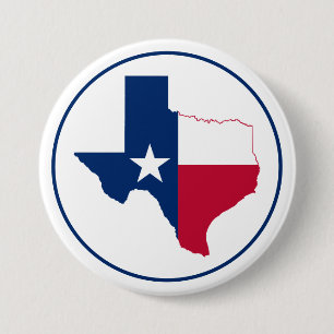 Macaron Rond 7,6 Cm Bouton de carte du drapeau du Texas