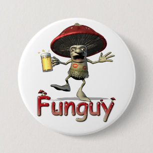 Macaron Rond 7,6 Cm Bouton de champignon de Funguy