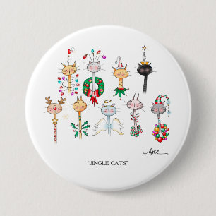 Macaron Rond 7,6 Cm Bouton de CHATS de TINTEMENT