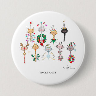 Macaron Rond 7,6 Cm Bouton de CHATS de TINTEMENT