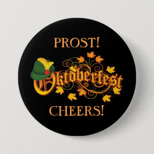 Macaron Rond 7,6 Cm Bouton de chute d'Oktoberfest
