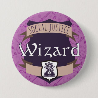 Macaron Rond 7,6 Cm Bouton de classe de justice sociale : Magicien