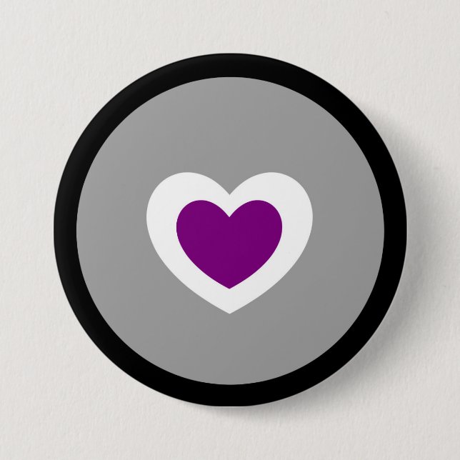 Macaron Rond 7,6 Cm Bouton de coeur (Devant)