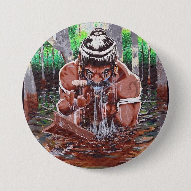 Macaron Rond 7,6 Cm Bouton de colère silencieuse (Devant)