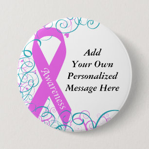 Macaron Rond 7,6 Cm Bouton de conscience de cancer du sein