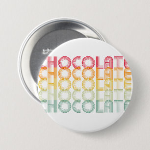 Macaron Rond 7,6 Cm Bouton de couleur arc-en-ciel au chocolat rétro
