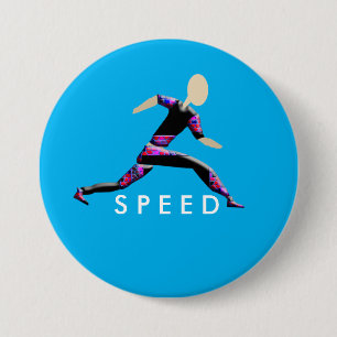 Macaron Rond 7,6 Cm Bouton de coureur de sprint