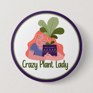 Macaron Rond 7,6 Cm Bouton de Dame Plante Folle