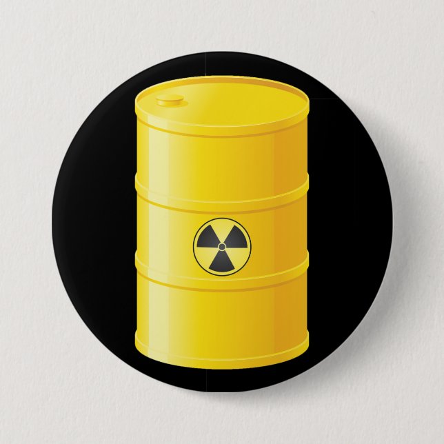 Macaron Rond 7,6 Cm Bouton de déchets radioactifs (Devant)