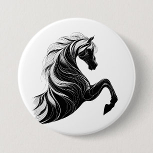 Macaron Rond 7,6 Cm Bouton de design Cheval gras et élégant