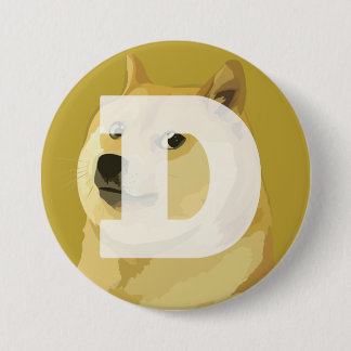 Macaron Rond 7,6 Cm Bouton de Dogecoin