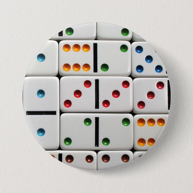 Macaron Rond 7,6 Cm Bouton de dominos (Devant)