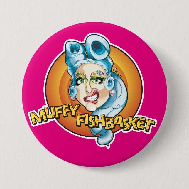 Macaron Rond 7,6 Cm Bouton de fan de Muffy Fishbasket (Devant)