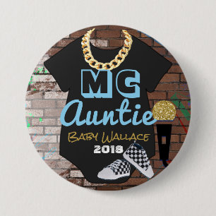 Macaron Rond 7,6 Cm Bouton de faveur de régression de hip hop de MC
