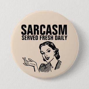 Macaron Rond 7,6 Cm Bouton de femme de ménage rétro amusant SARCASM SE