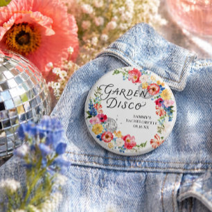 Macaron Rond 7,6 Cm Bouton de Fête de Fiançailles Disco de Jardin