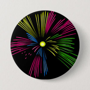 Macaron Rond 7,6 Cm Bouton de feu d'artifice